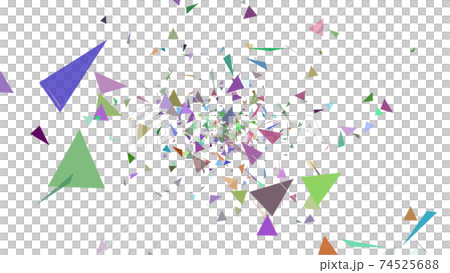 CGトライアングル　舞い落ちてくるカラフルな三角形の紙吹雪 74525688