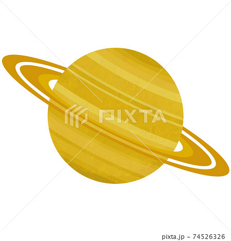 土星のイラスト 太陽系惑星 手書き風のイラスト素材