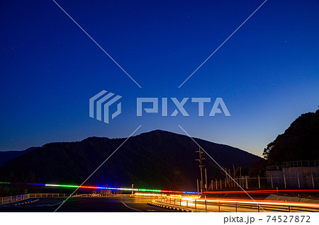 新阿蘇大橋「復興への光の架け橋」ライトアップ写真2021年2月撮影　日本　熊本県南阿蘇 74527872