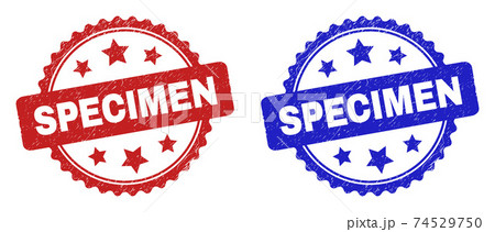 SPECIMEN Rosette Stamps with Unclean Surface 74529750