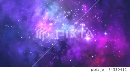 Vector cosmic watercolor illustration. Colorful space background 74530412