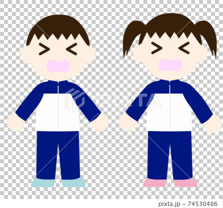 泣いているジャージを着た子供 74530486