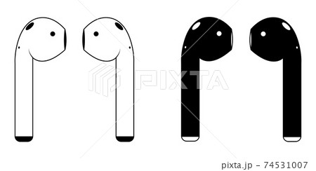 TWS true wireless stereo bluetooth wireless headphones vector TWS true wireless stereo headphones 74531007