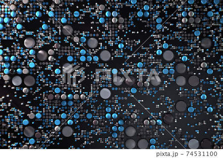 Data technology abstract futuristic illustration . Dots and lines on dark background. 3D 74531100