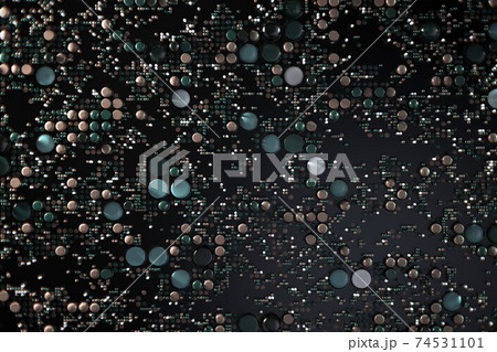Data technology abstract futuristic illustration . Dots and lines on dark background. 3D 74531101