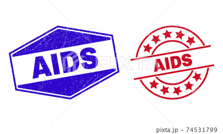 AIDS Corroded Badges in Circle and Hexagonal Forms 74531799