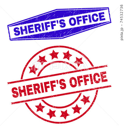 SHERIFF'S OFFICE Corroded Badges in Round and Hexagon Forms 74532736