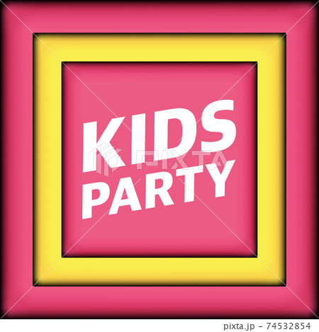 Kids party celebration flyer design template. Child event banner decoration. 74532854