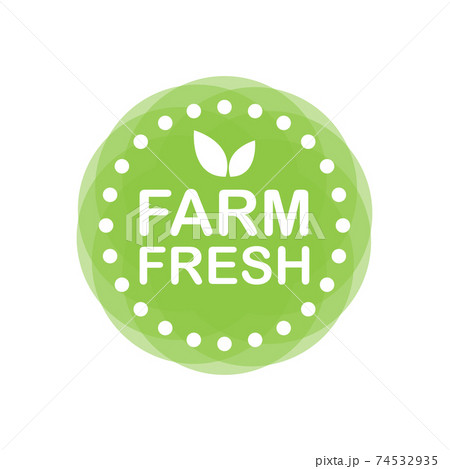 Farm fresh label with leaves. Great for natural product design 74532935