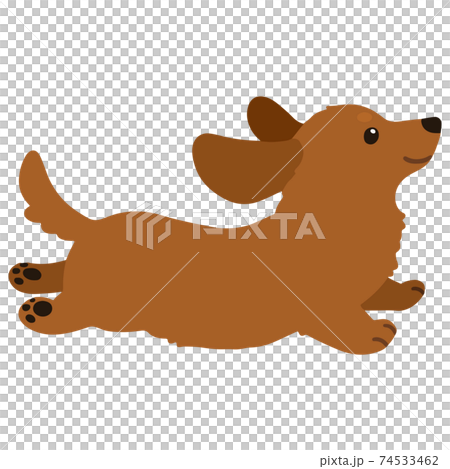 不帶主線跳紅色迷你臘腸狗 74533462