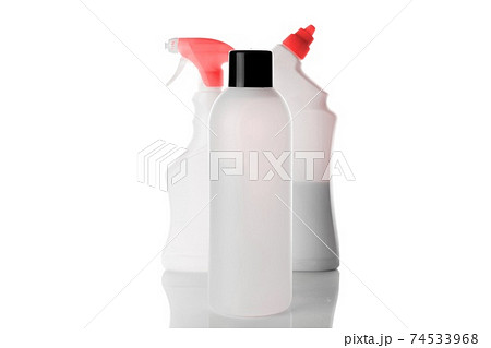 Spray bottle, empty pump clear plastic container cosmetic soap set and mineral shampoo. Antiseptic gel isolated in water blank cap on white background. Antibacterial sanitizer tube Spray bottle, empty pump clear plastic container cosmetic soap set and mineral shampoo. Antiseptic gel isolated in water blank cap on white background. Antibacterial sanitizer tube 74533968