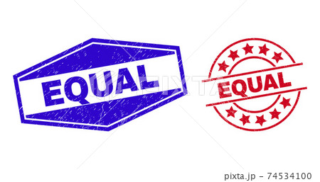 EQUAL Grunge Stamps in Circle and Hexagon Shapes EQUAL Grunge Stamps in Circle and Hexagon Shapes 74534100