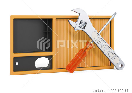 Service and repair of air filter, 3D rendering 74534131
