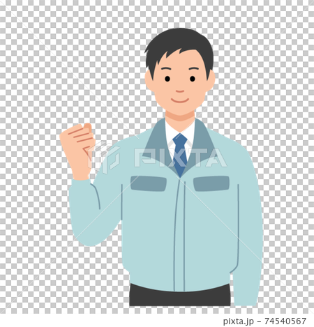 做膽量姿勢的年輕男性工作者 做膽量姿勢的年輕男性工作者 74540567