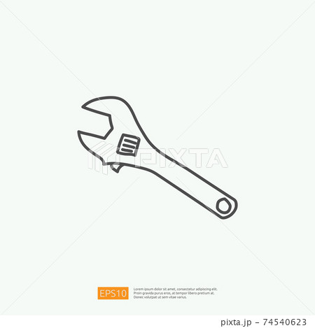 maintenance service concept icon with wrench sign symbol. engineering related icon for plumbing, industrial, construction. stroke line vector illustration maintenance service concept icon with wrench sign symbol. engineering related icon for plumbing, industrial, construction. stroke line vector illustration 74540623