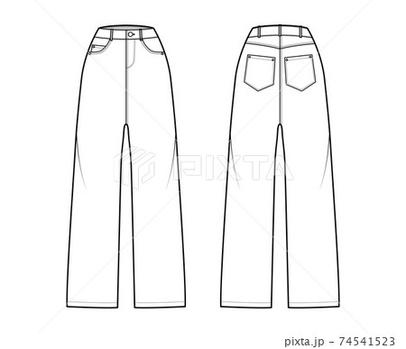 Baggy Jeans Denim pants technical fashion - Stock Illustration  [74541523] - PIXTA