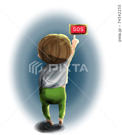 sosボタンを押す幼児 74542255