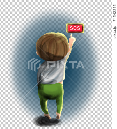 sosボタンを押す幼児 74542255