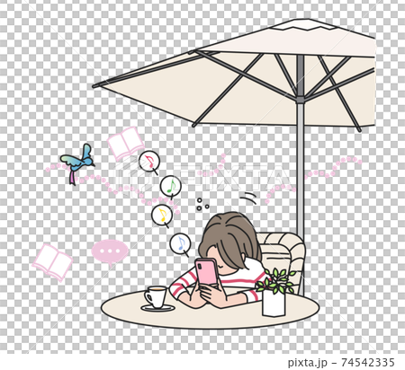 在遠程辦公期間小睡的年輕女子 在遠程辦公期間小睡的年輕女子 74542335