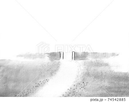 道と門の背景イラスト(墨の手描きイラスト) 道と門の背景イラスト(墨の手描きイラスト) 74542885