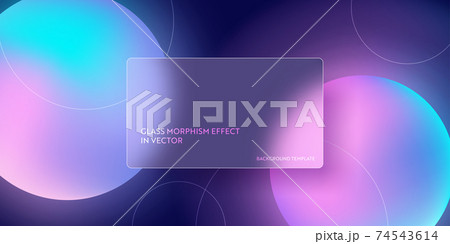 Colorful fluid gradient background with glass morphism. Vector template futuristic trendy design Banner 74543614