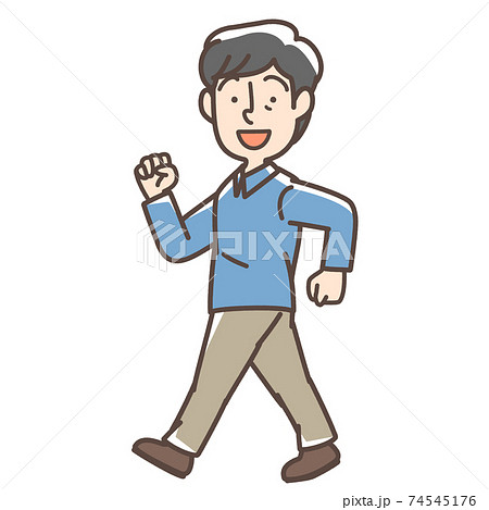 ウォーキングをする男性 ウォーキングをする男性 74545176