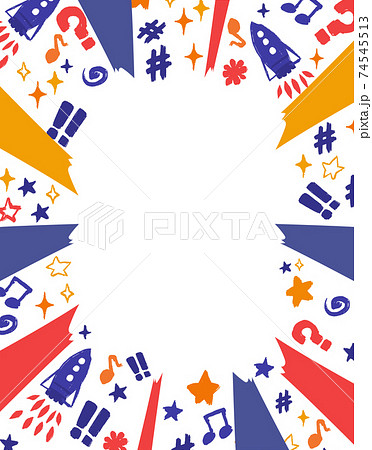 ドローイングの宇宙 音符のベクターイラスト背景素材のイラスト素材