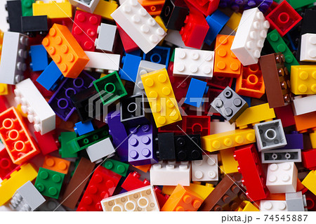 ブロック カラフル レゴの写真素材