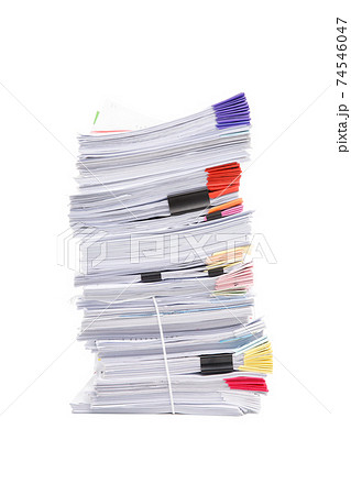 Stack of business papers isolated on white background Stack of business papers isolated on white background 74546047