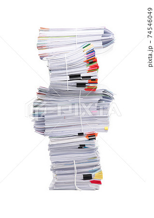 Stack of business papers isolated on white background Stack of business papers isolated on white background 74546049