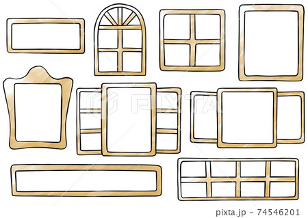 窓枠 木 のイラスト素材