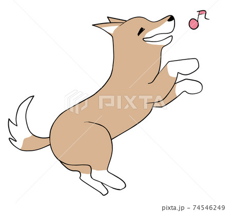 つ、よ、様ヘひたむきな犬のイラストデザイン 横向きの犬 イラスト素材 [6374407] - フォトライブラリー