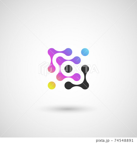 Vector element isolated shape. Genetic digital virus pharmacy. Micro nuclear round pictogram. Energy communication icon 74548891