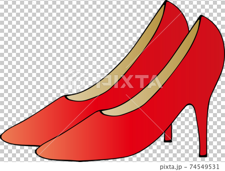 シンプルな赤いハイヒールのイラスト素材
