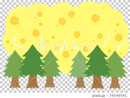 Cedar pollen scattering illustration material Cedar pollen scattering illustration material 74549541