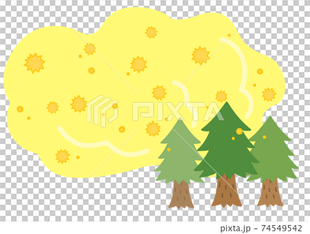 雪松花粉散射插圖素材 雪松花粉散射插圖素材 74549542