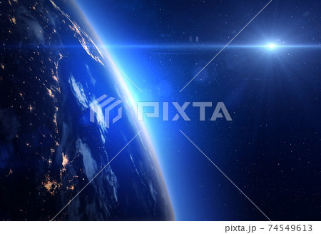 Planet Earth and Sun. 74549613