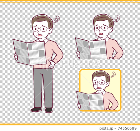 Elderly man in red sweater_A_news_trouble03.eps 74550599