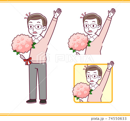 Elderly man in red 74550633