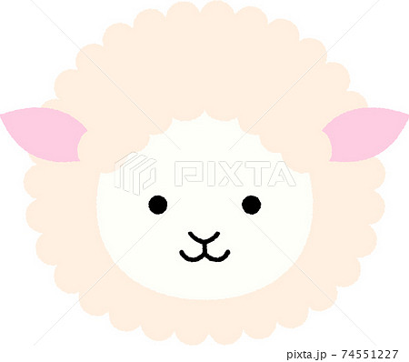 かわいい羊の顔のイラストのイラスト素材