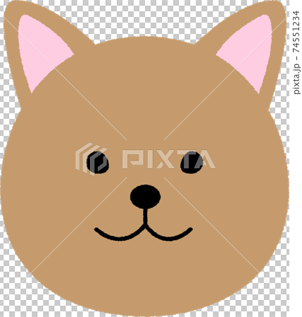 かわいい犬の顔のイラストのイラスト素材