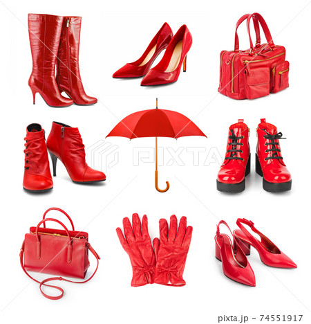 Set of red clothing and accessories 74551917