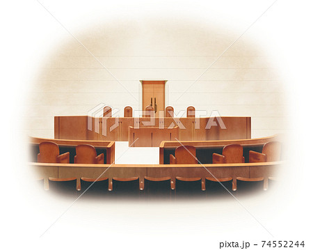 イラスト 最高裁小法廷 最高裁判所 室内 Court Japanのイラスト素材