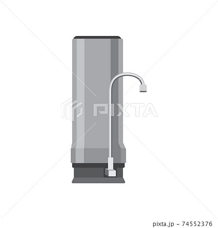 Water filter on sink with a tap, flat vector illustration isolated on white. 74552376