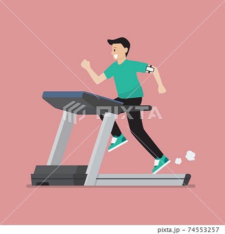 Man running on a treadmill 74553257