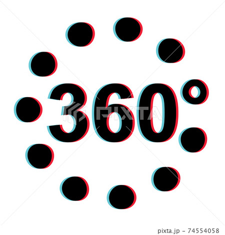 360 Degree 3d Stereoscopic Effect Vector Viar 360 degree 3d sign vr 74554058