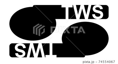 TWS text true wireless stereo bluetooth wireless headphones vector TWS true wireless stereo 74554067