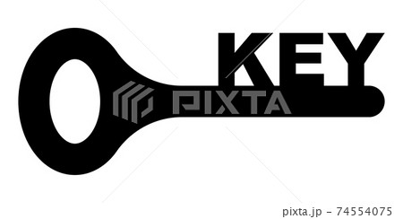 silhouette shape of a key, the symbol open, vector key concept of opening 74554075