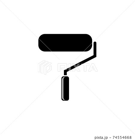 Paint roller, Home Repair Tool. Flat Vector Icon illustration. Simple black symbol on white background. Paint roller, Home Repair Tool sign design template for web and mobile UI element. 74554668