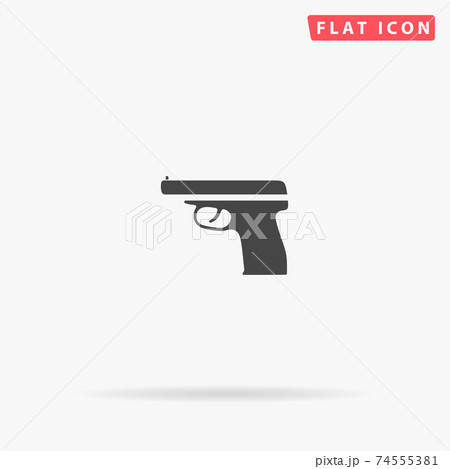 Handgun flat vector icon 74555381